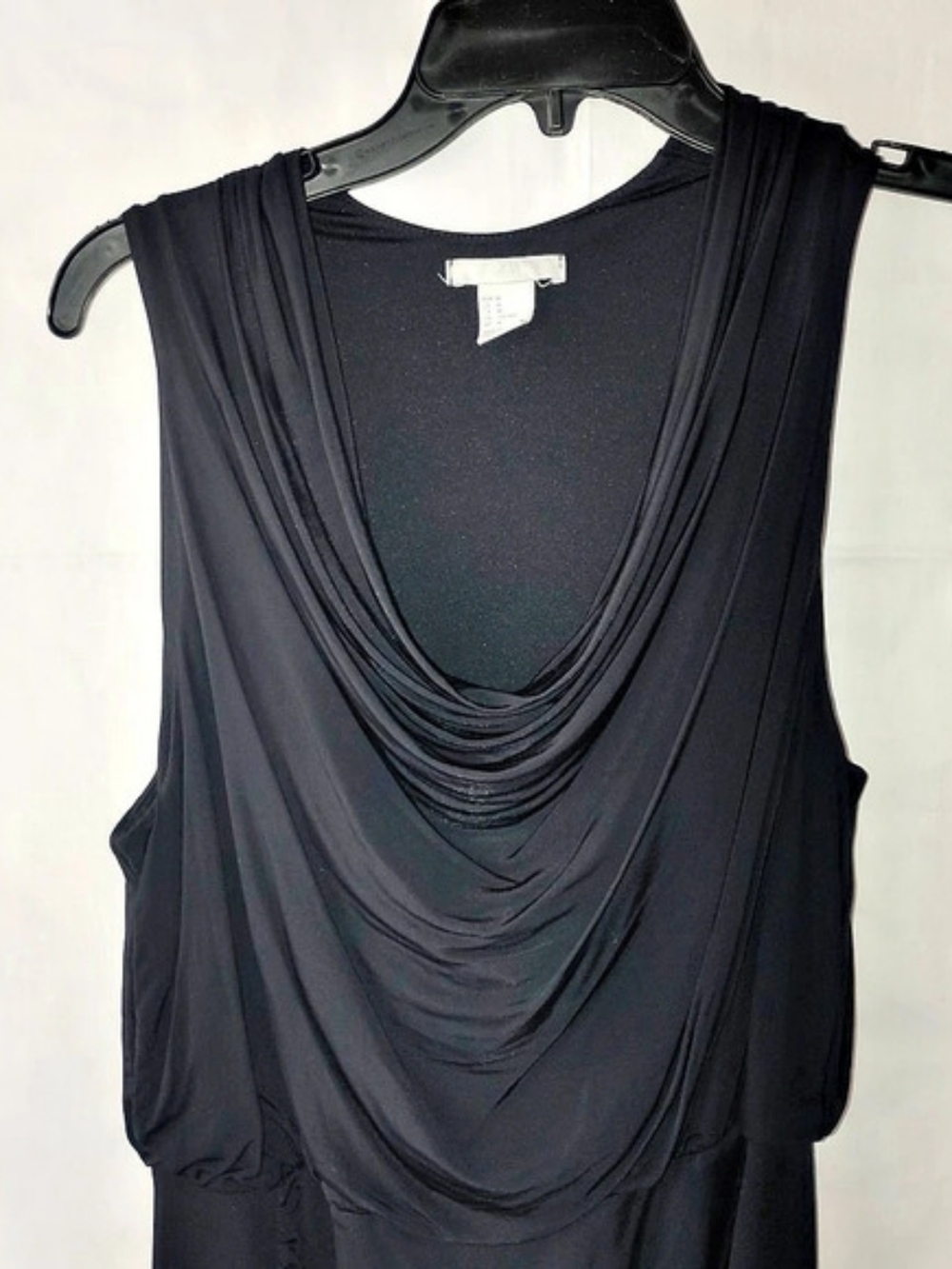 H&Medium Draped Maxi Dress in Black Medium Like New